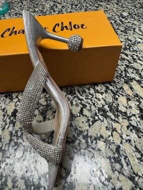 Silver Crystal-Embellished Women’s Sandal